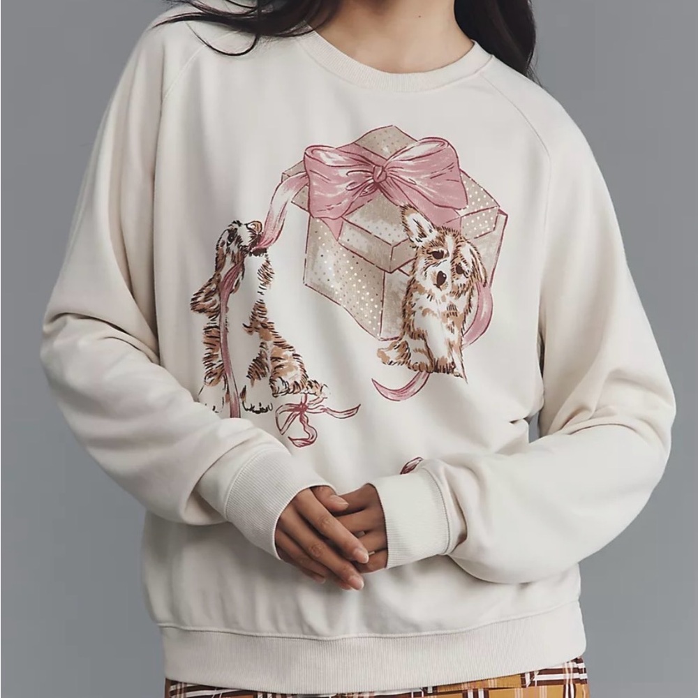 Maeve by Anthropologie  Cream Sweatshirt nwt
